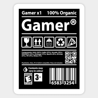 Gamer, Funny Humour Packaging Sticker